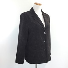 Chicos Womens Sz 1 SILK LINED Blazer Jacket US Sz M/8 Machine Washable Gorgeous