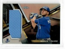 MIKE MOUSTAKAS 2019 Topps Chrome Baseball Debut Gear Relics Jersey DG-MMO ROYALS