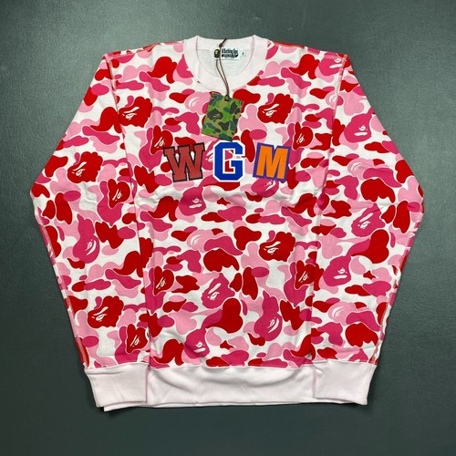100% Authentic A Bathing Ape ABC Shark Pink Crewneck Size 2XL ( XL ) - Picture 2 of 8