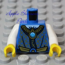NEW Lego Female Castle PRINCESS MINIFIG TORSO -Blue Girl Dress Shirt w/Gold