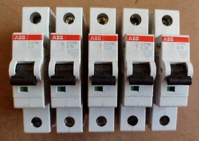 ABB 201M Mcb's 63A, 32A , 25A, 20A, 16A, 10A, 6A All Type C & B 10k ! NEW !