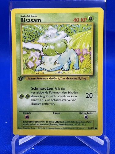 Pokemon TCG WotC German Base Set 1st Edition Bisasam(Bulbasaur) #44/ 102 EX-NM