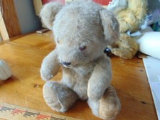 Vintage Beige Teddy bear- 9 1/2" tall- fully jointed