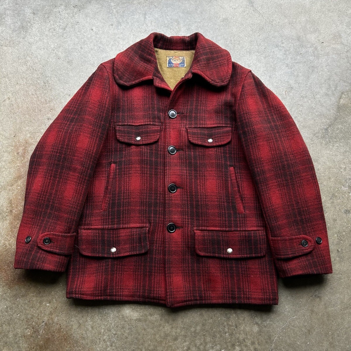 1940s H.W. Carters & Sons Wool Mackinaw Hunting Jacket Coat 1940s H.W. Carters & Sons Wool Mackinaw Hunting Jacket Coat