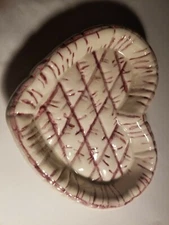 Heart Shaped Dish kimble mold Pottery 7 1/2" wide x 6 " across x 1 1/2" deep