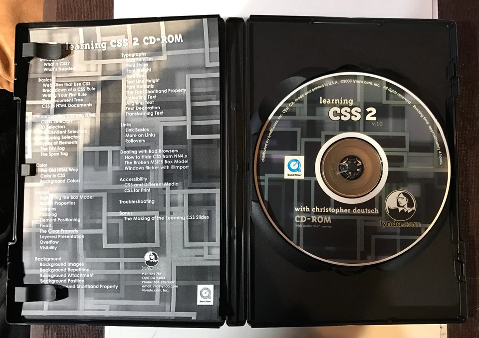 Learning CSS 2 Lynda.com Christopher Deutsch CD-Rom *Very Good* *Free Shipping* - Image 3 of 4