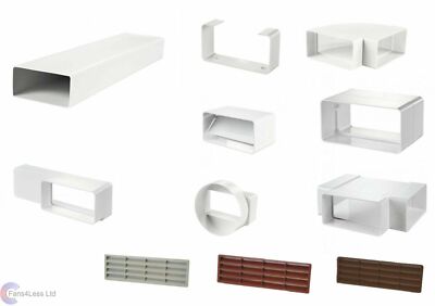 Flacher rechteckiger Kanal 110 x 54 (4'') Lüftungsabzieher Ventilatoren Wärmerückgewinnung