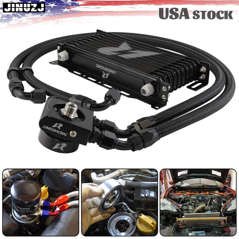 AN10 10 Row Thermostatic Oil Cooler Kit for Subaru BRZ 2013-2019 Scion FR-S - Изображение 2 из 4