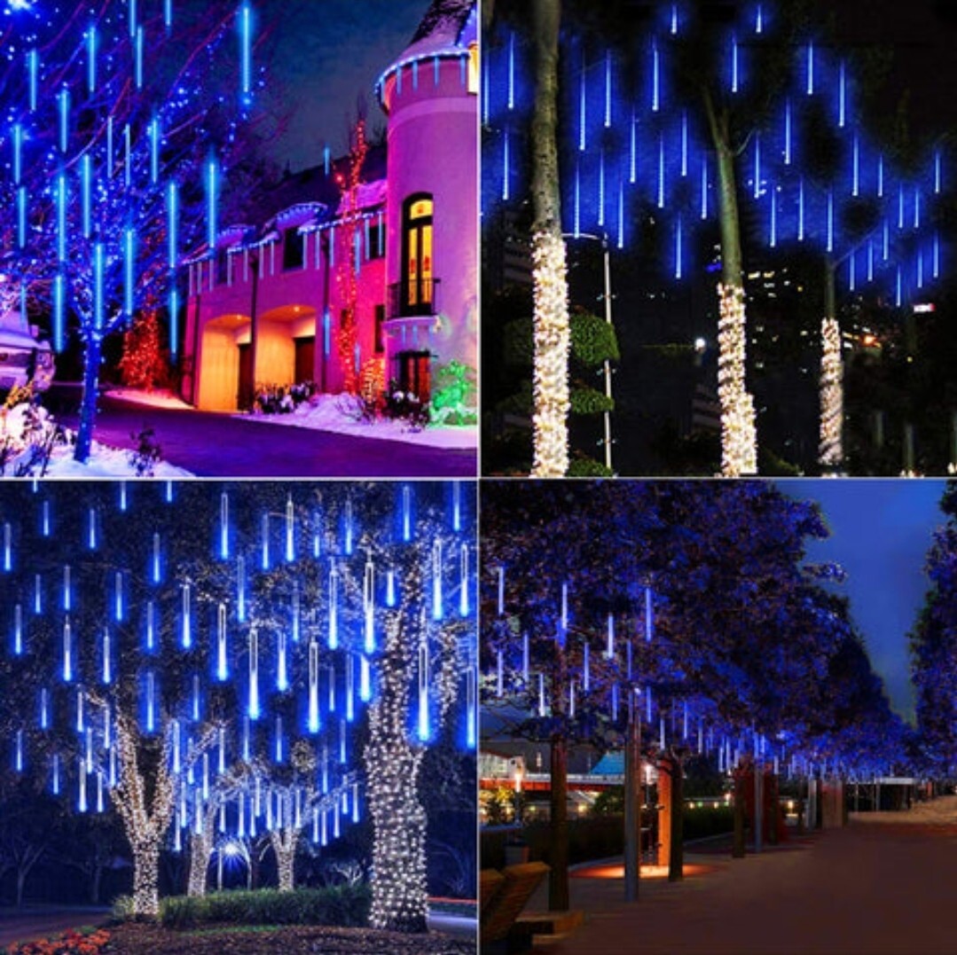 192 LED 8 Tubes Lights Meteor Shower Rain Tree String Light Garden Party Outdoor