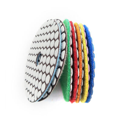 7PCS 4 Inch Set Wet Dry Diamond Polishing Pads For Granite Concrete Marble Grind