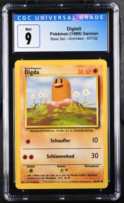 Diglett Digda German Vintage Pokemon Base Set Unlimited Graded Slab CGC ...