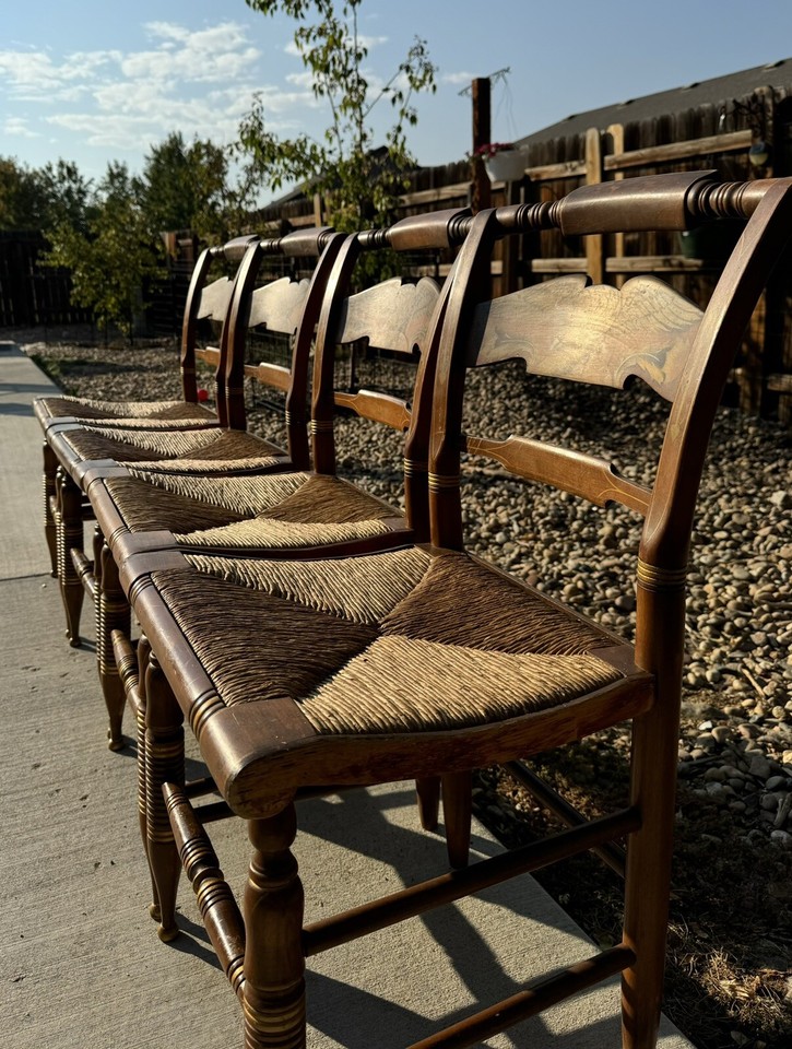 Vintage Set Of 4 Ethan Allen Hitchcock Chairs eBay
