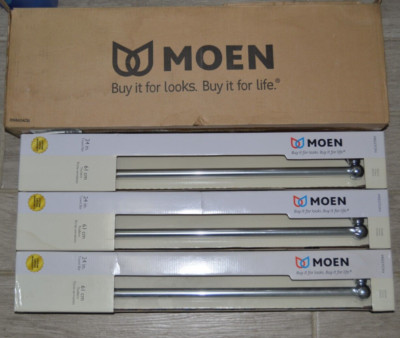 Moen Preston Collection DN8424CH 3-Pack 24'' Towel Bar Assembly Chrome Finish NEW