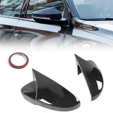 2x Carbon Fiber Rearview Mirror Cover Cap Left & Right For Jetta MK6 2012-2018