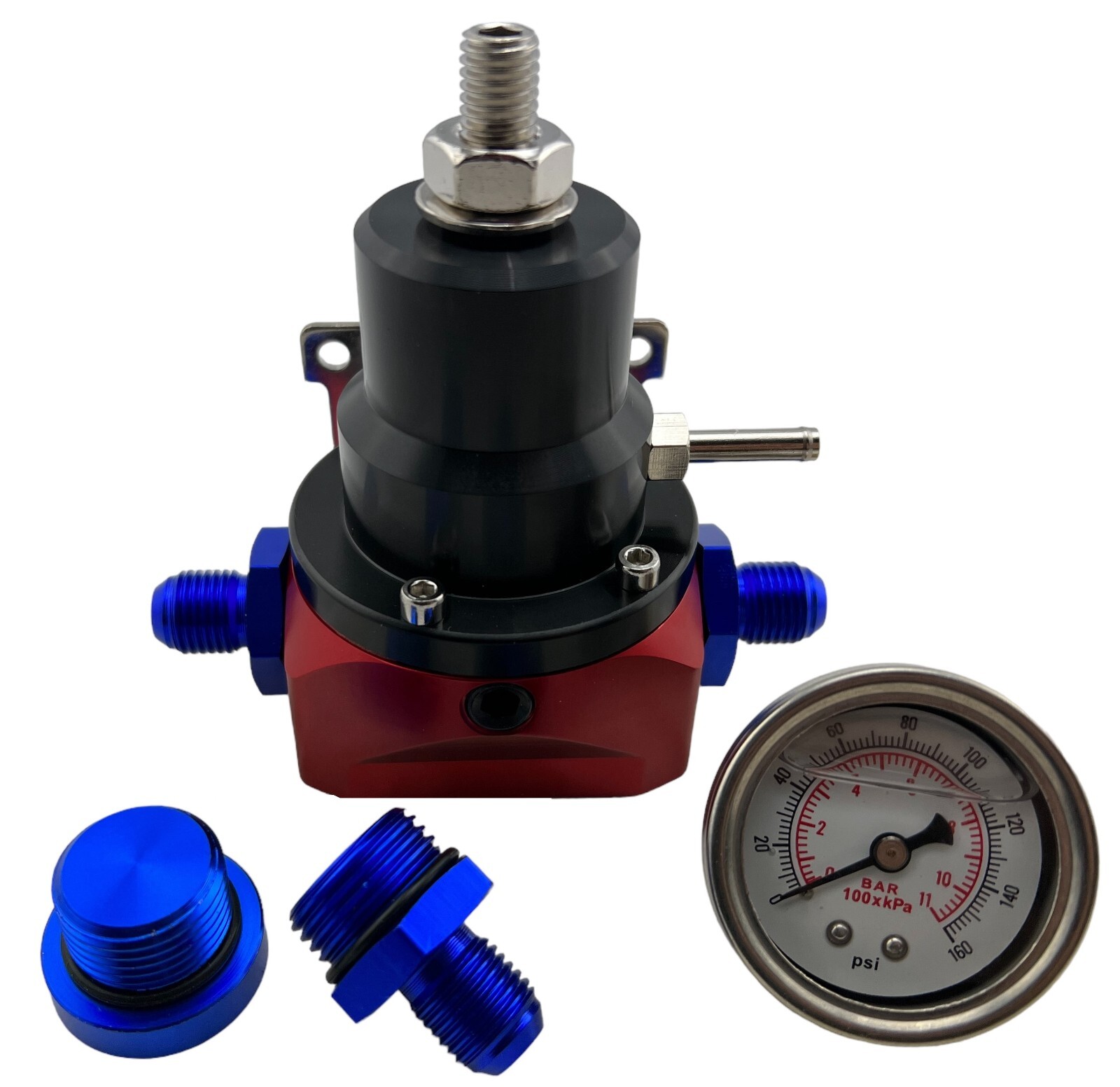 Universal High Pressure 5-150 PSI Fuel Pressure Regulator FPR with AN6 Fittings & 160 PSI Gauge, Pressure Regulators - Canada