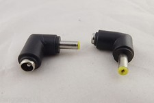 2x DC 4.8 x 1.7mm Male To 5.5 x 2.1mm Female Right Angle Power Adapter Connector