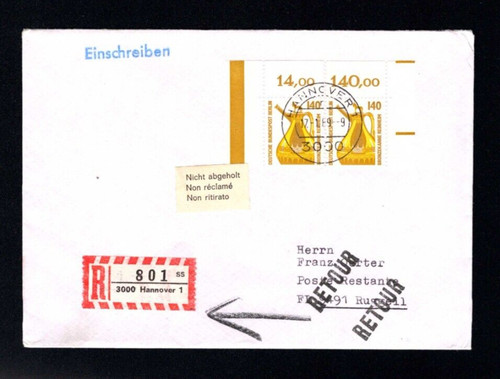 Berlin - No. 832 Pair With Top Edge, Reko Document (DDR-1)