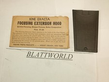 EXAKTA FOCUSING EXTENSION HOOD for WAIST LEVEL FINDER by FISCHER PHOTO PRODUCT