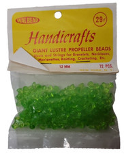 Walbead Handicrafts Giant Lustre Propeller Beads 12MM 72 Pcs 5312R LGT Green VTG