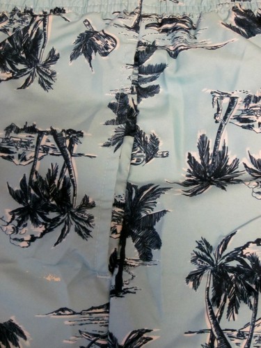 GEORGE Swim Trunks Shorts Blue w/Palm Trees Guitars Canoes Men's 3XL (48-50) - Picture 7 of 8