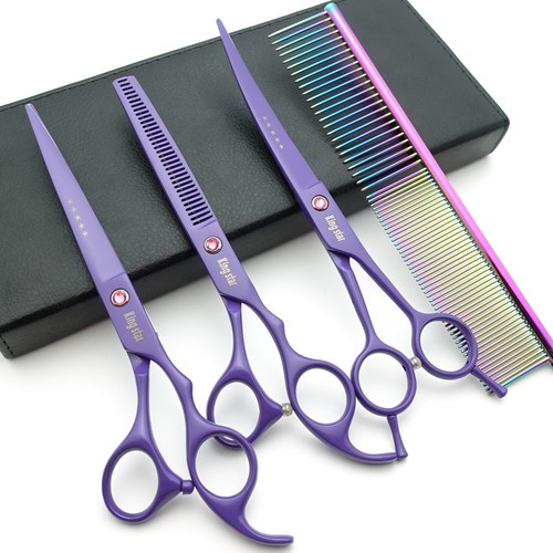 7 inch Pro. PET GROOMING Shears Cutting+Thinning+curved shears+steel comb sets - Picture 70 of 79