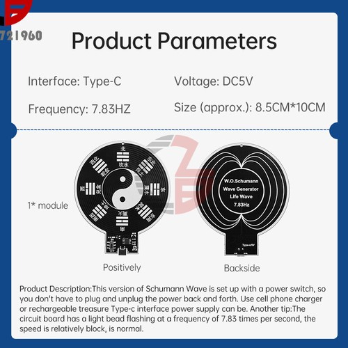 7.83Hz Schumann Wave Generator Ultra-Low Frequency Pulse Wave Generator Type-C - Picture 7 of 14