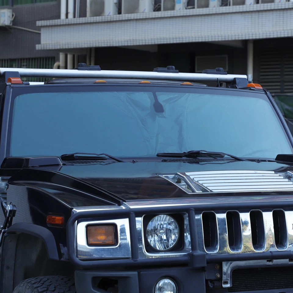 Cubierta de parasol de vidrio delantero negro para Hummer H2 2003-2009 Foto 2 de 4