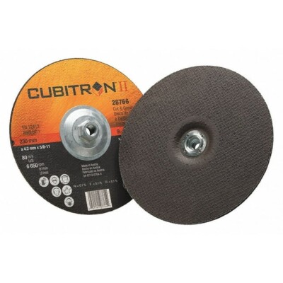 3M Cubitron Ii 28766 Depressed Center Wheels, Type 27, 9 In Dia, 0.125 In 1 Unit