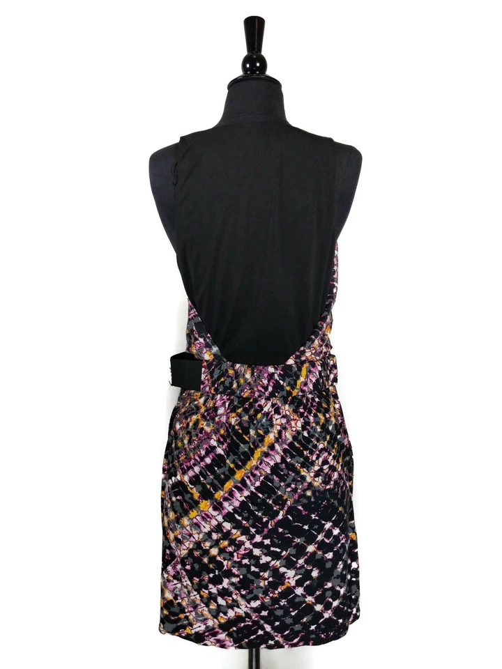Vestido Maggy London Talla 4 Multicolor Geométrico Sin Mangas Cuello en V Cintura Elástica Foto 2 de 3