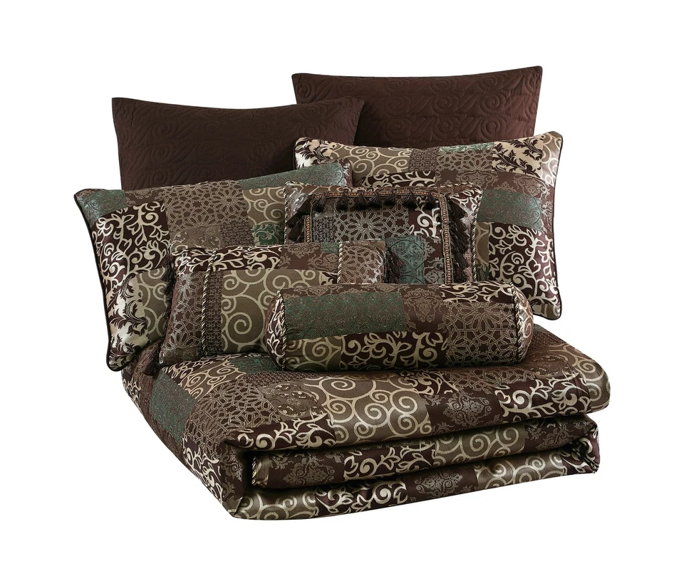 Amelia 9-Piece Rustic Jacquard Woven Floral Patchwork Comforter Bedding Set - Image 4 of 4
