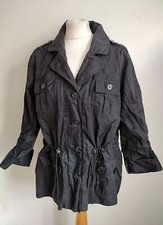 Chicos Size 2 (14-16) Black Subtle Glitter Effect Ruche Sleeve Longsleeve Jacket