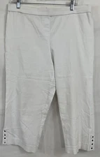 Counterparts Size 12 White Capri Crop Pull On Pants Slimming Stretch