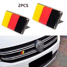 2PCS Aluminum Germany Flag Grille Grill Emblem Badge Decal Sticker Universal Car