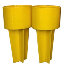 Spiker Beach Sand Large Drink Cup or Couch/Sofa Beverage Holders Yellow Set of 2