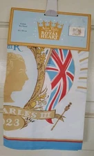 King Charles III 2023 Coronation Cotton Tea Towel By Alice Tait 65 X 40 CM New