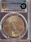 1922 United States Silver Peace Dollar PCGS Graded MS64 Gold Shield 04/2026 #12