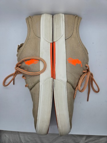Polo Ralph Lauren Faxon Shoes Men's 12 D Tan Canvas Casual Pony Boat Sneakers - Picture 6 of 8