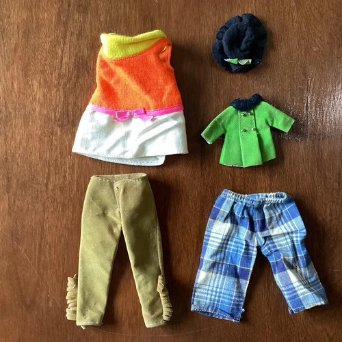 Vintage doll  Clothes Lot 5 Of 1967 Mattel Inc Hong Kong Hat Pants Dress
