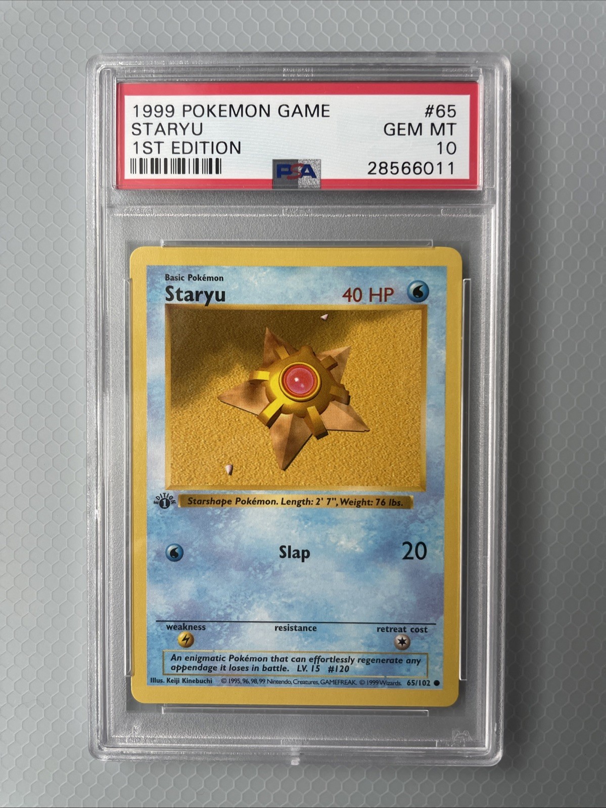 1999 Pokémon Game Staryu #65 1st Edition PSA 10
