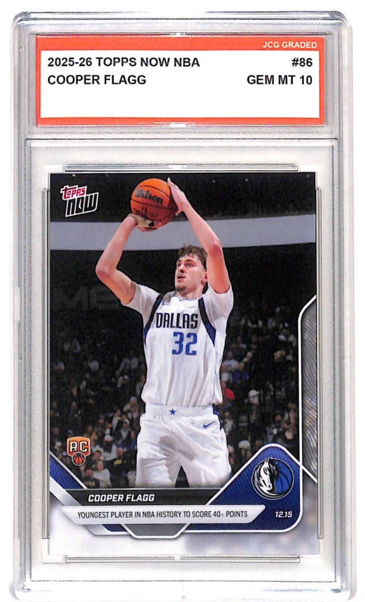 Cooper Flagg 2025-26 Topps Now NBA #86 Rookie Graded Gem Mint 10