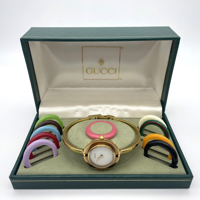 GUCCI Change Bezel 11/12.2 Watch 10 colors Quartz Gold BOXED