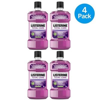 Listerine Total Care Anticavity Fluoride Mouthwash Fresh Mint 33.8oz 4 Pack