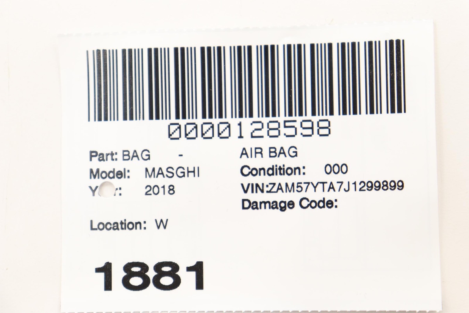2014-2024 MASERATI GHIBLI STEERING WHEEL AIRBAG AIR BAG OEM 06701146960 TRIM_ICU