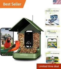 4K HD Smart Bird Feeder with Camera, 2.4G/5G Dual WiFi Wireless Outdoor, Auto...