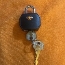 TSA #007 Luggage Lock Replacement with 2 Keys, Travel Padlock, Zinc Black