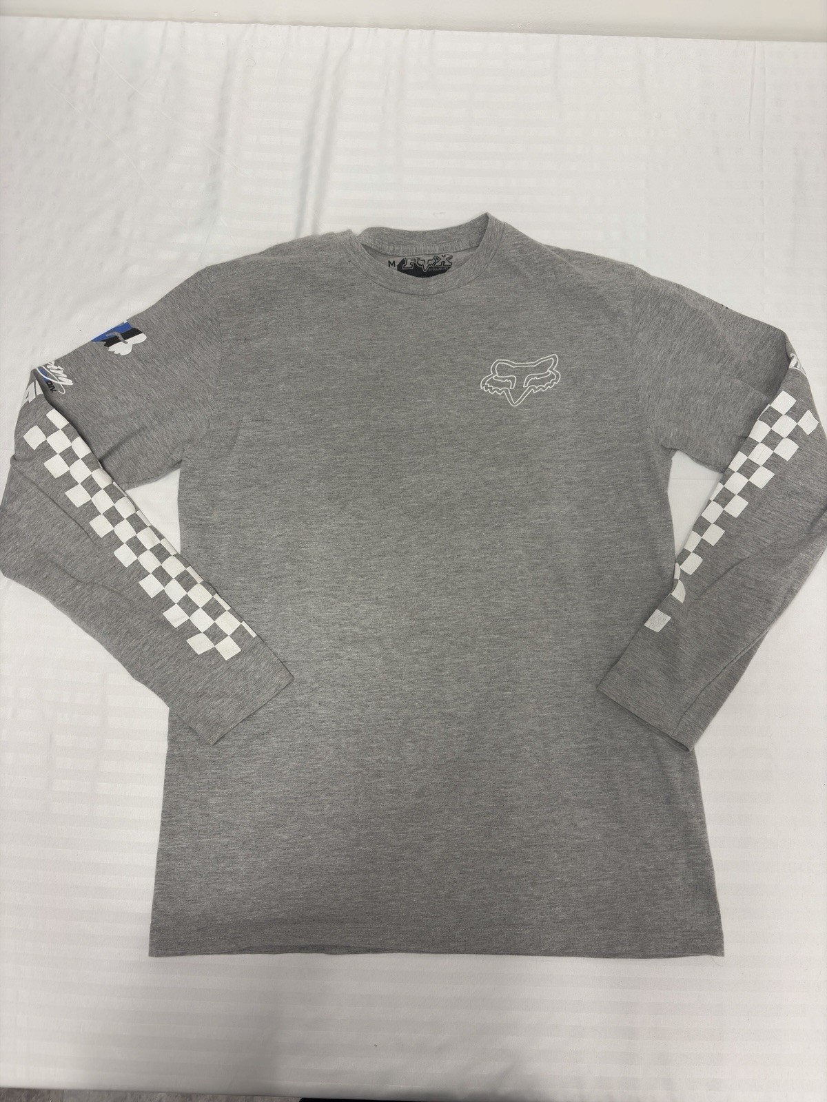 Fox Racing Graphic Motocross Long Sleeve Shirt Logo Men’s Sz M Streetwear Gray