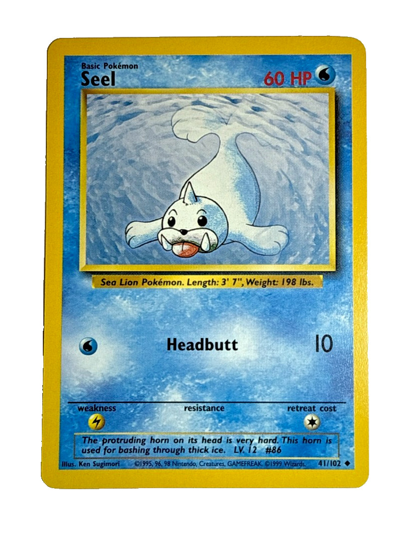 Pokémon TCG – Base Set Seel 41/102 – Common – Vintage 1999 WOTC – LP – Water Typ
