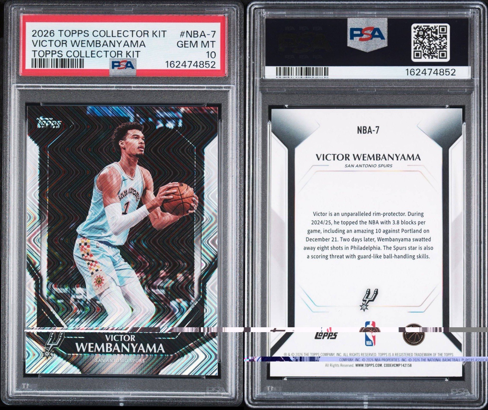 2026 TOPPS COLLECTOR KIT VICTOR WEMBANYAMA TOPPS COLLECTOR KIT WAVE PSA 10 view 4