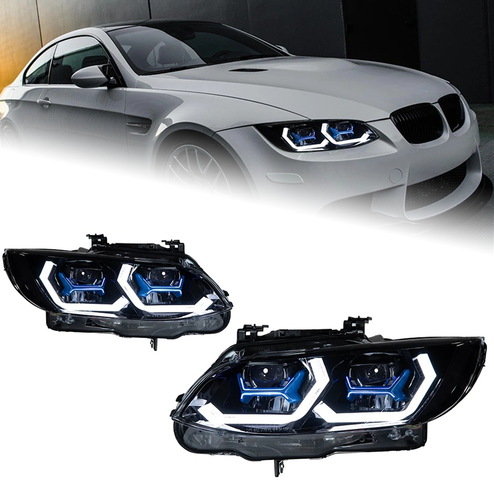 DRL Dual LED Headlight For 2007-2010 BMW 3 Series E92 E93 328i 335i Front Lamps
