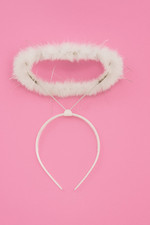 2 x White Feather Angel Halo Headband: Halloween Costume Accessory